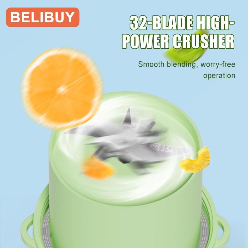 Portable USB Electric Juicer Blender Cup with 6-Blade Power