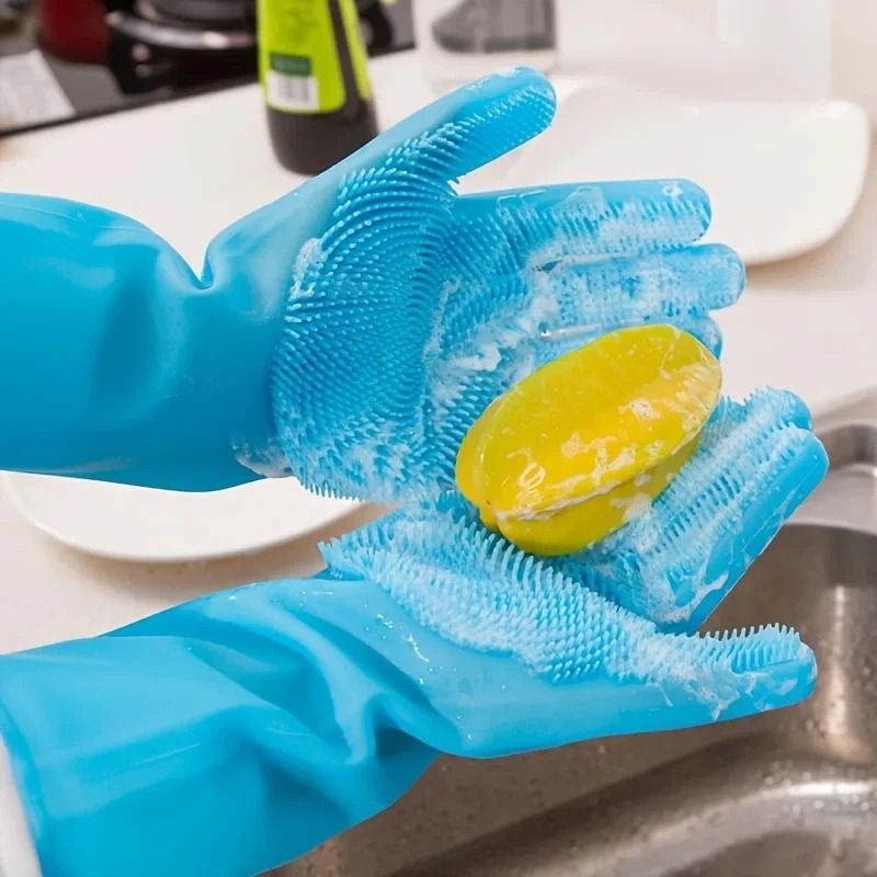 Pet Grooming Gloves Silicone Hair Removal Dog Bath Shampoo Scrubber Glove