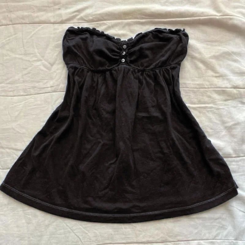Y2K Lace Sling Backless Tank Top – Goth Coquette Punk Slim Cami