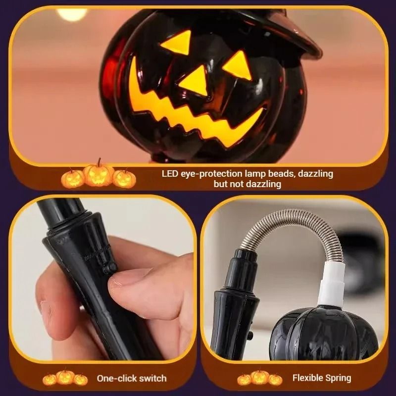 Halloween Pumpkin LED Hand Shaker Flashlight