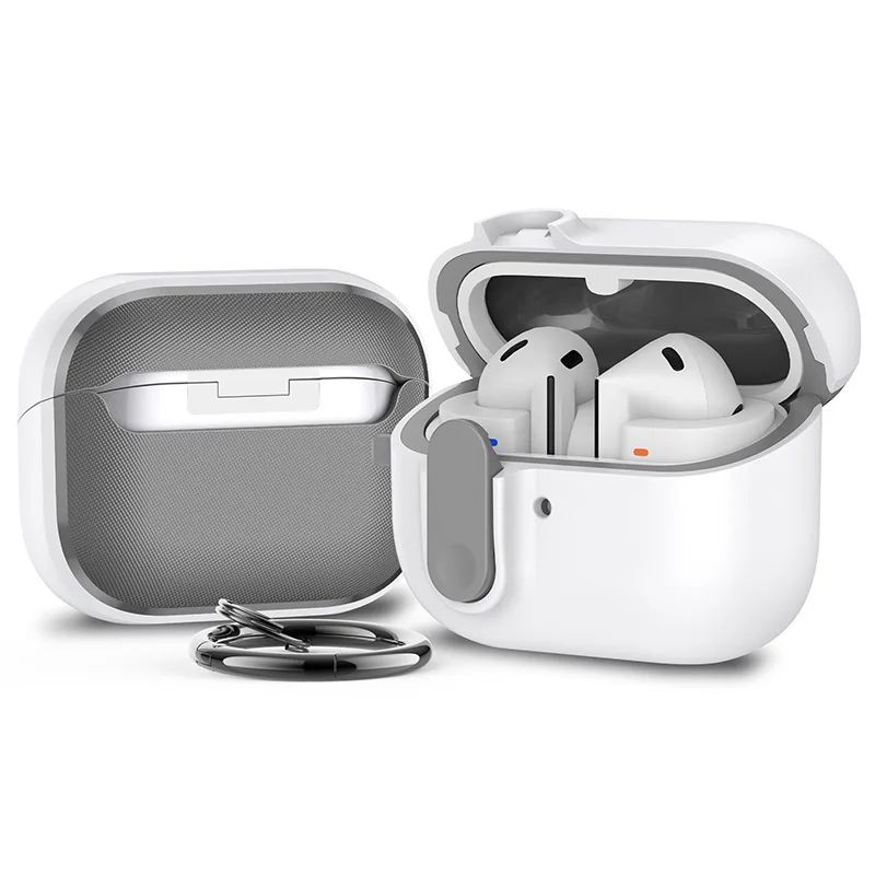 Locking Galaxy Buds 3 case with Keychain Clip, Shockproof Protective Cover (Fits Buds 3 / Buds 3 Pro)