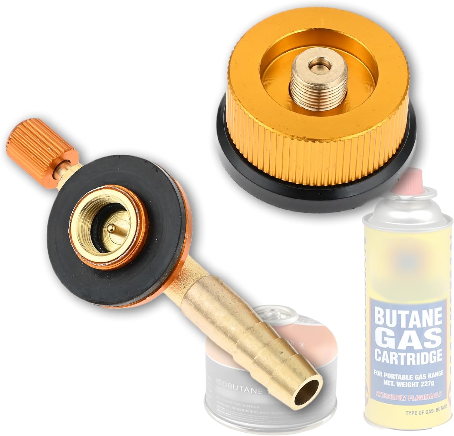 Camping Stove Adapter Kit with Converter & Butane Canister Refill Valve