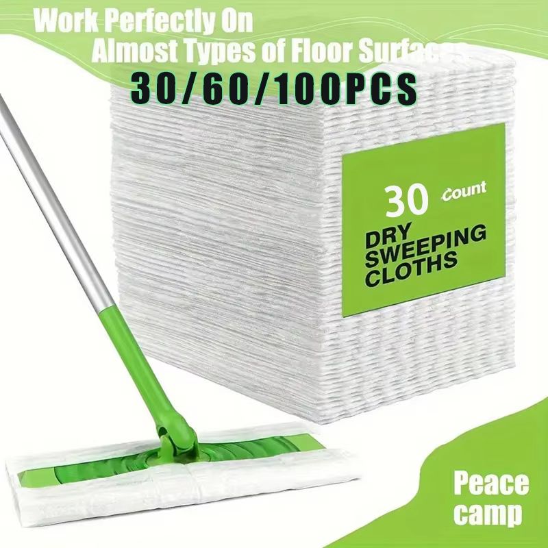 Disposable Electrostatic Mop Pads 30/60/100 Pack Dust Removal Floor Cleaning Cloths