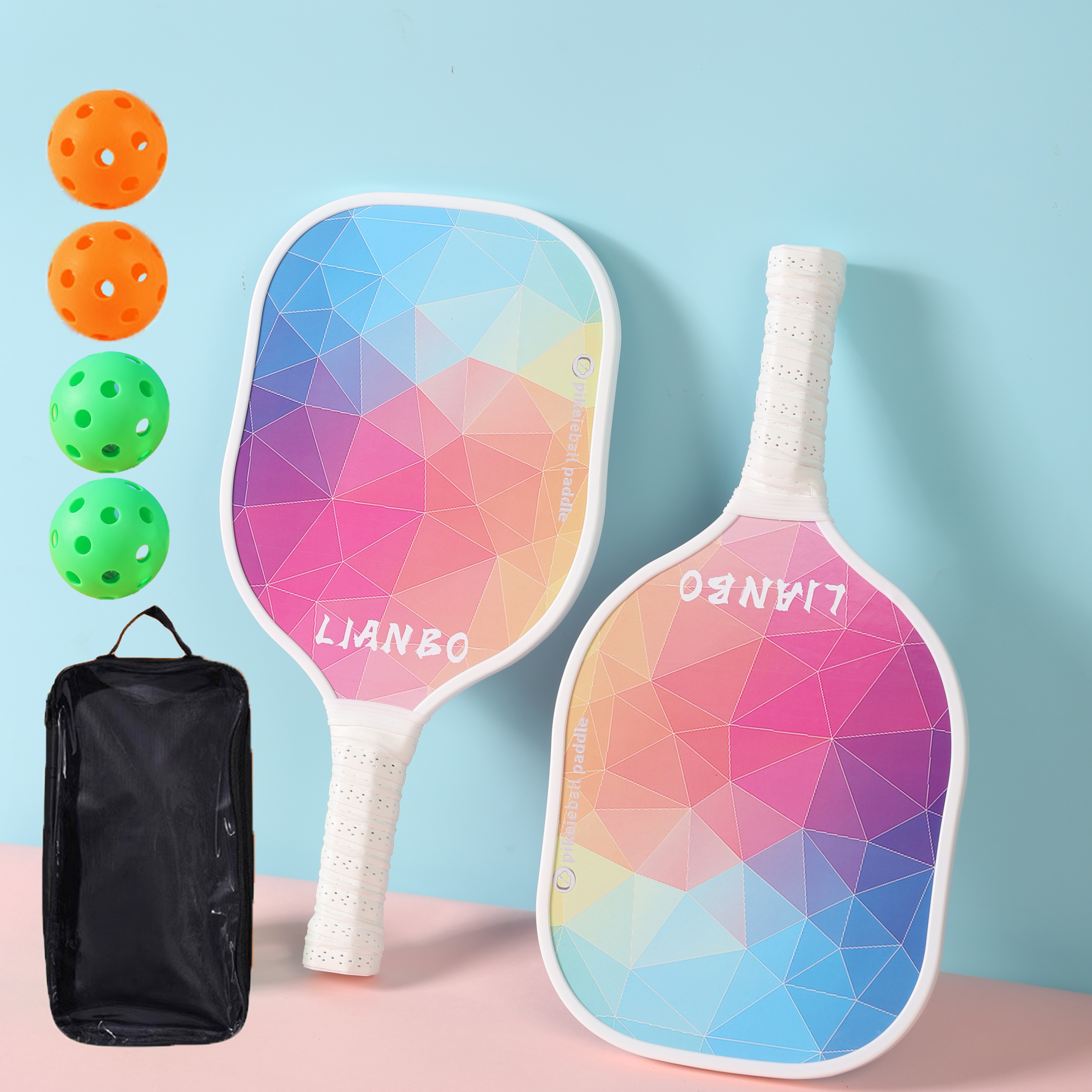 Lightweight Pickleball Paddle Set with Balls Outdoor Beginner Friendly Rackets Kit
