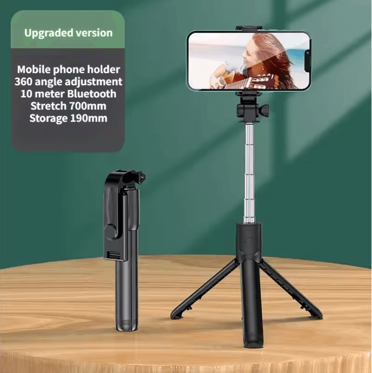 Flexible 360 Degree Selfie Stick Tripod with Wireless Remote and Phone Holder