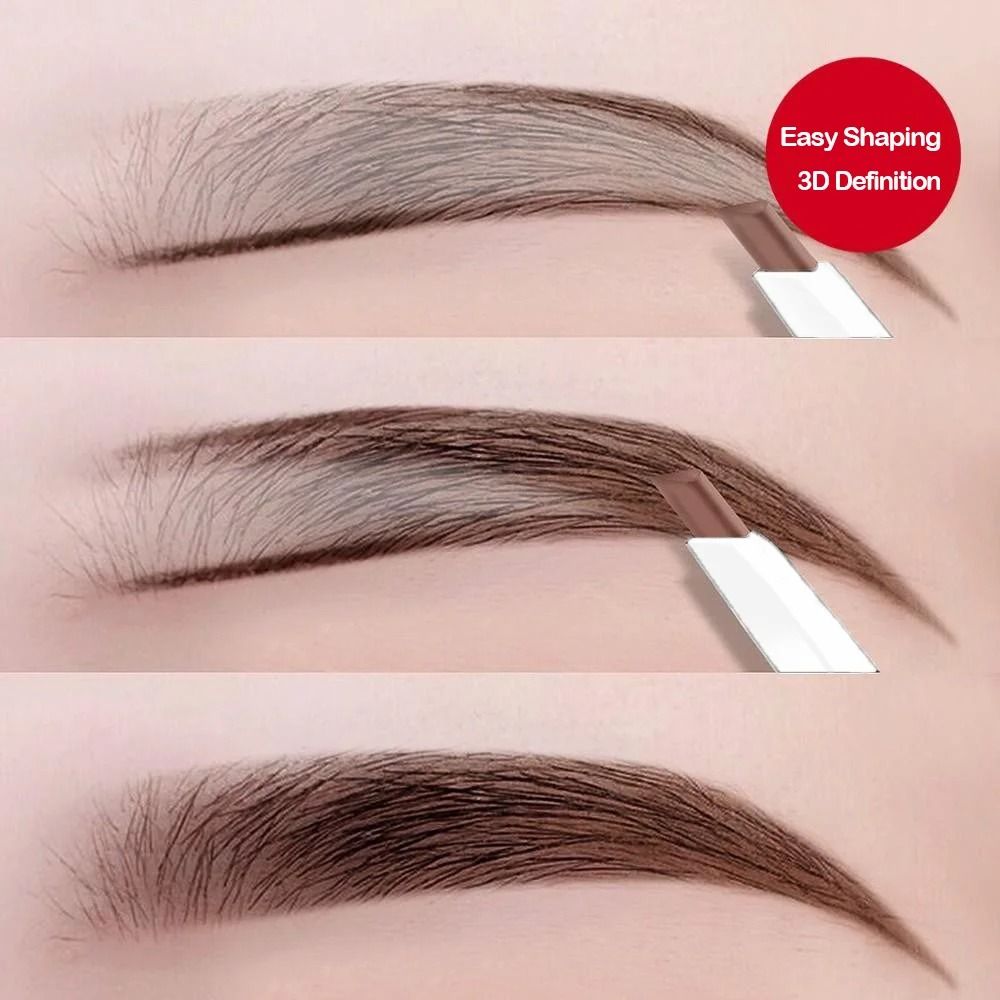 Thin Head Waterproof Double Ended Eyebrow Pencil with Brush