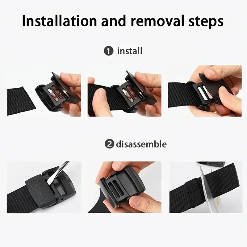 Nylon Tactical Belt with Plastic Buckle Lightweight Metal Free Canvas Belt
