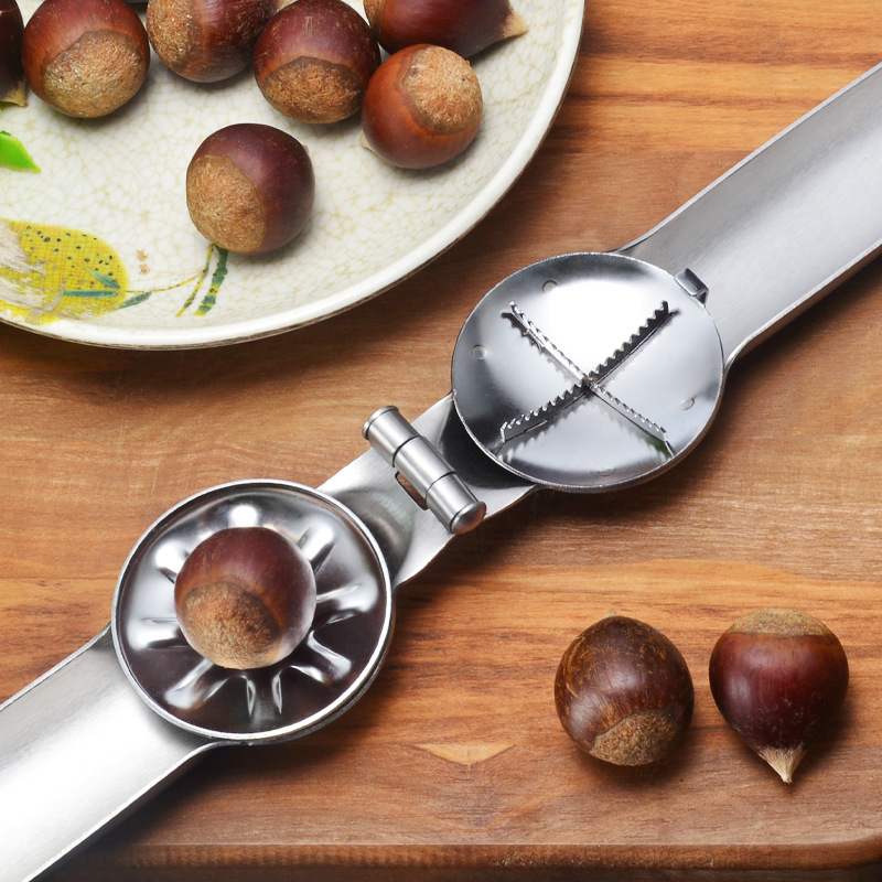 Chestnut Clip, Stainless Steel Chestnut Opener, Household Multifunctional Peeling Tool, Walnut Clip