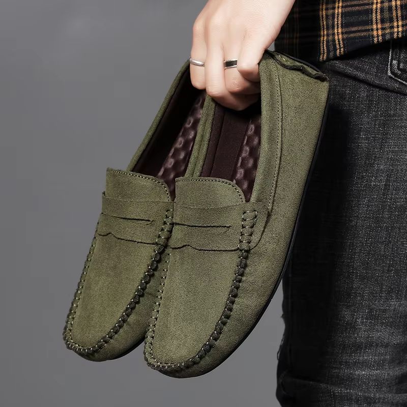 Men's Suede Casual Slip On Loafers Breathable Driving and Boat Shoes