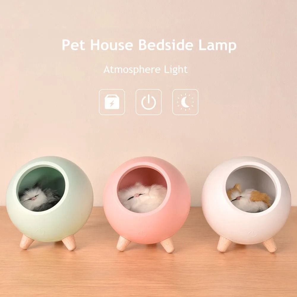 Whiskers-in-the-Woods Kitten Nest Lamp