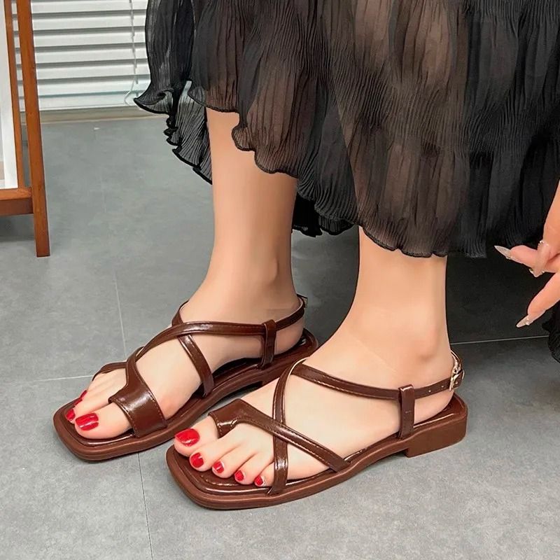 Modern Elastic Band Rome Sandals – Simple Fashionable Summer Beach Flats