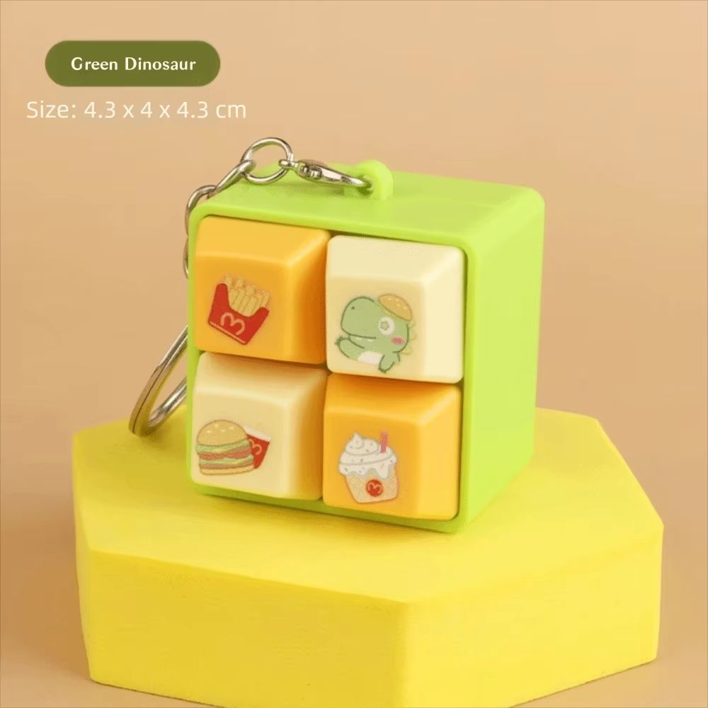 Fun Cartoon Squeeze Music Four-Square Merit Button Keychain
