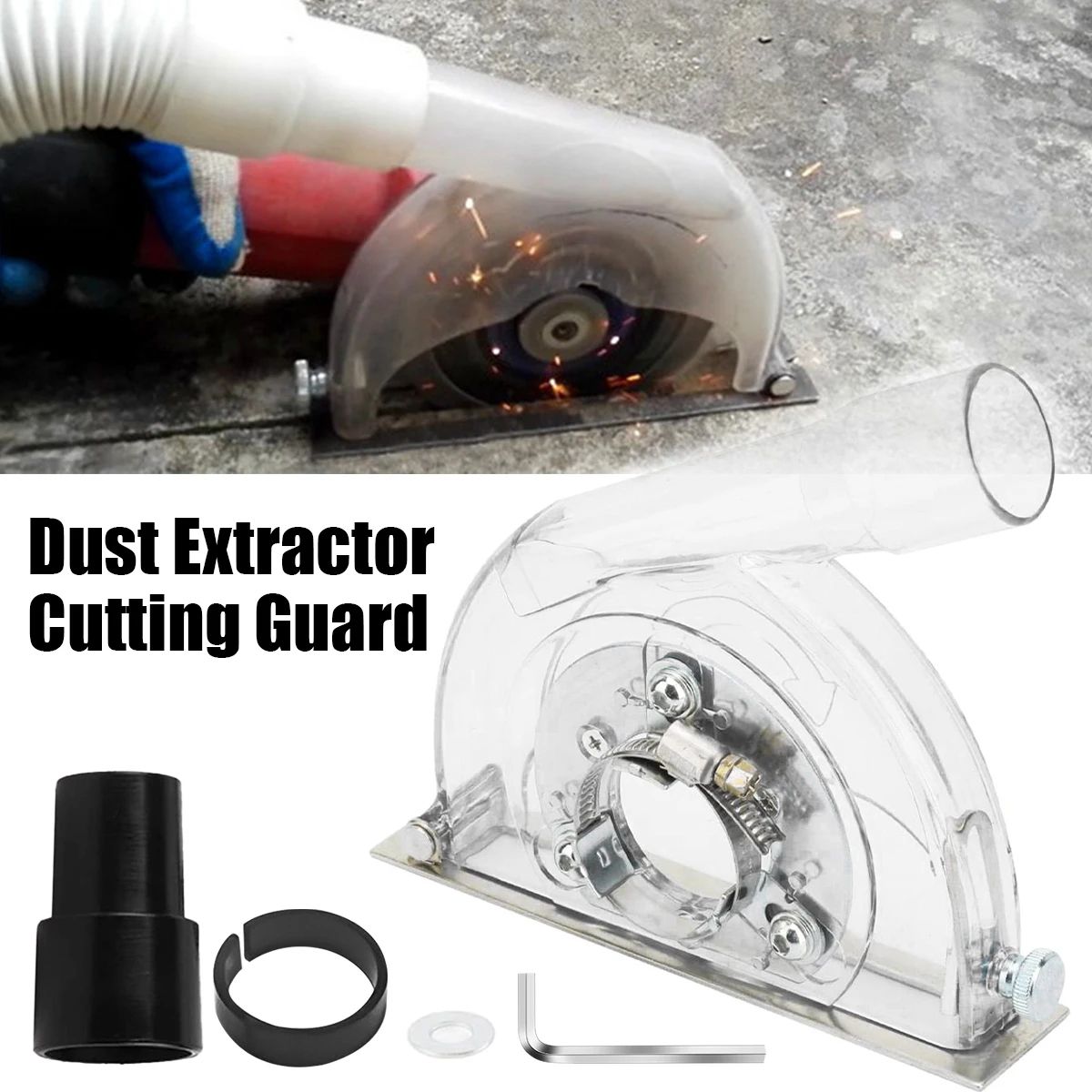 Angle Grinder Dust Shroud Guard with Vacuum Port for Clean Cutting and Grinding