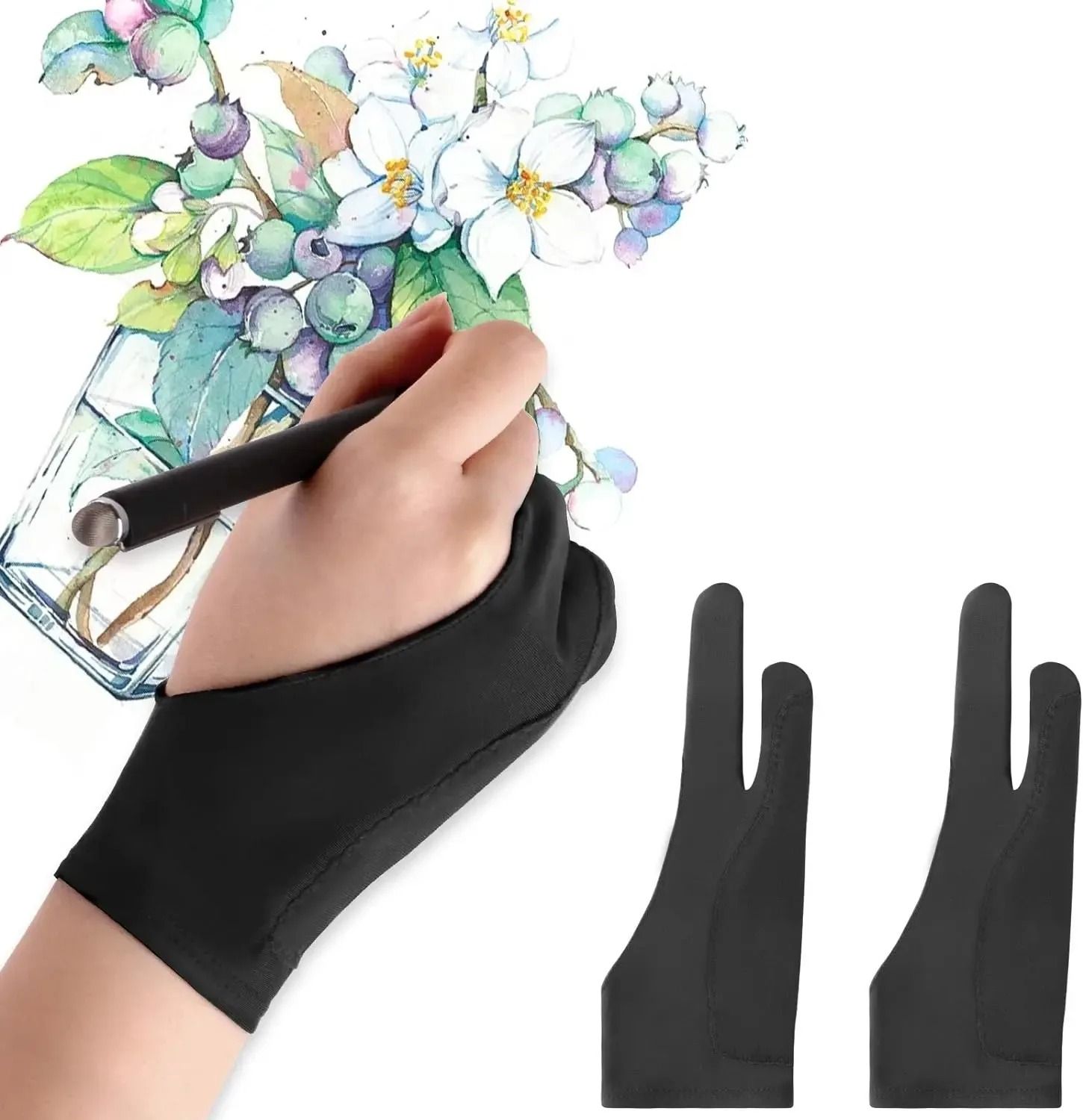 Anti Touch Two Finger Drawing Glove For Tablets And iPads