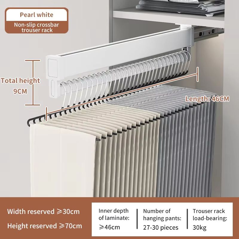 Space-Saving Expandable Sliding Pants Rack