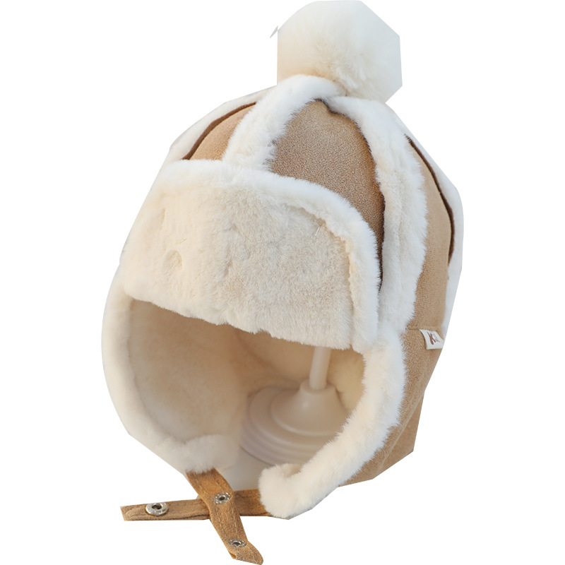 Kids Ear Flap Muff Hat for Baby Boys Girls, Winter Warm Plush Cotton Cap, Lei Feng Beanie Gifts