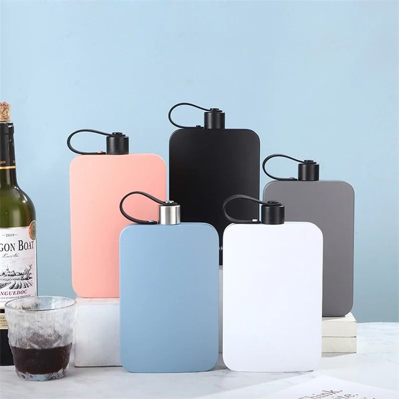 500ML Stainless Steel Flat Square Hip Flask