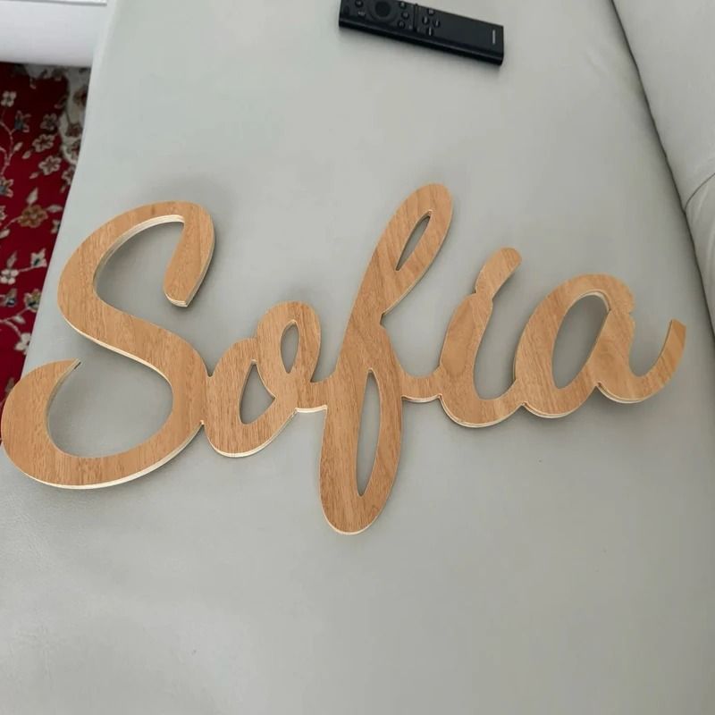 Custom Script Wooden Name Sign for Nursery and Home Decor