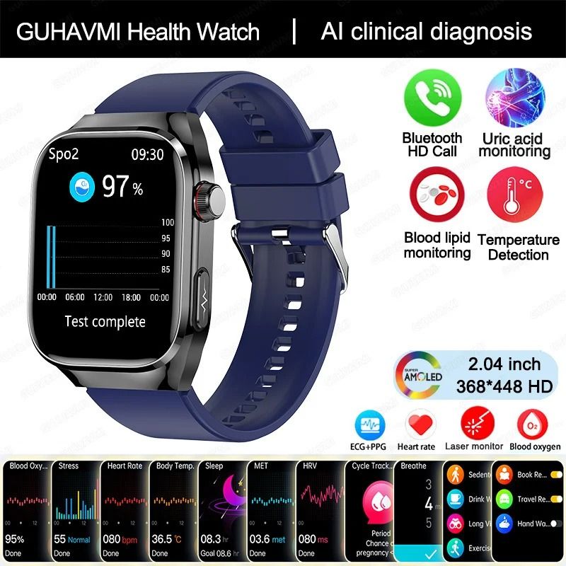 VitalSense Pro ECG Smart Watch Health Tracker Bluetooth Call