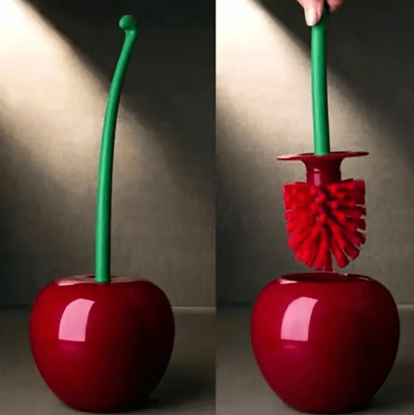 Cherry-Shaped Toilet Brush & Holder Set – Cute Decorative Bathroom Cleaning Tool