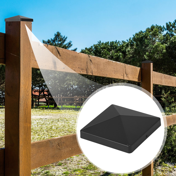 Plastic Fence Post Cap, Black Deck Post Caps, Square Column Cap, Fence Covers, Railing Cover for Effective Protection