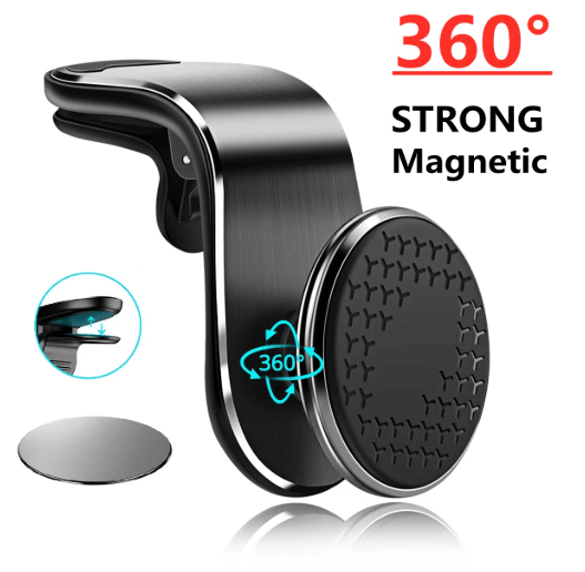 Universal Magnetic Air Vent Car Phone Holder – Compact GPS Smartphone Mount