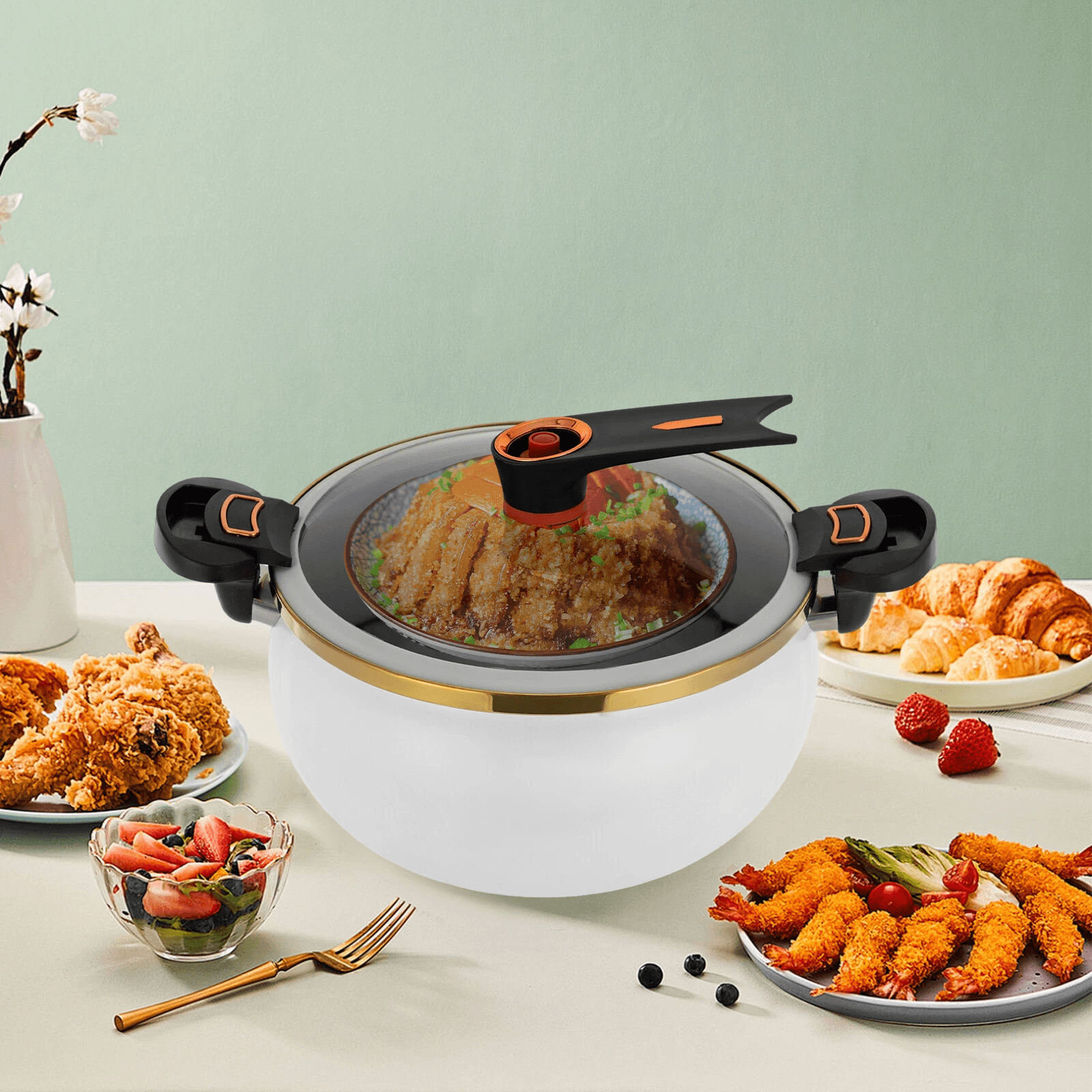 Micro Pressure Cooker, Home Restaurant Cooker with Visual Lid