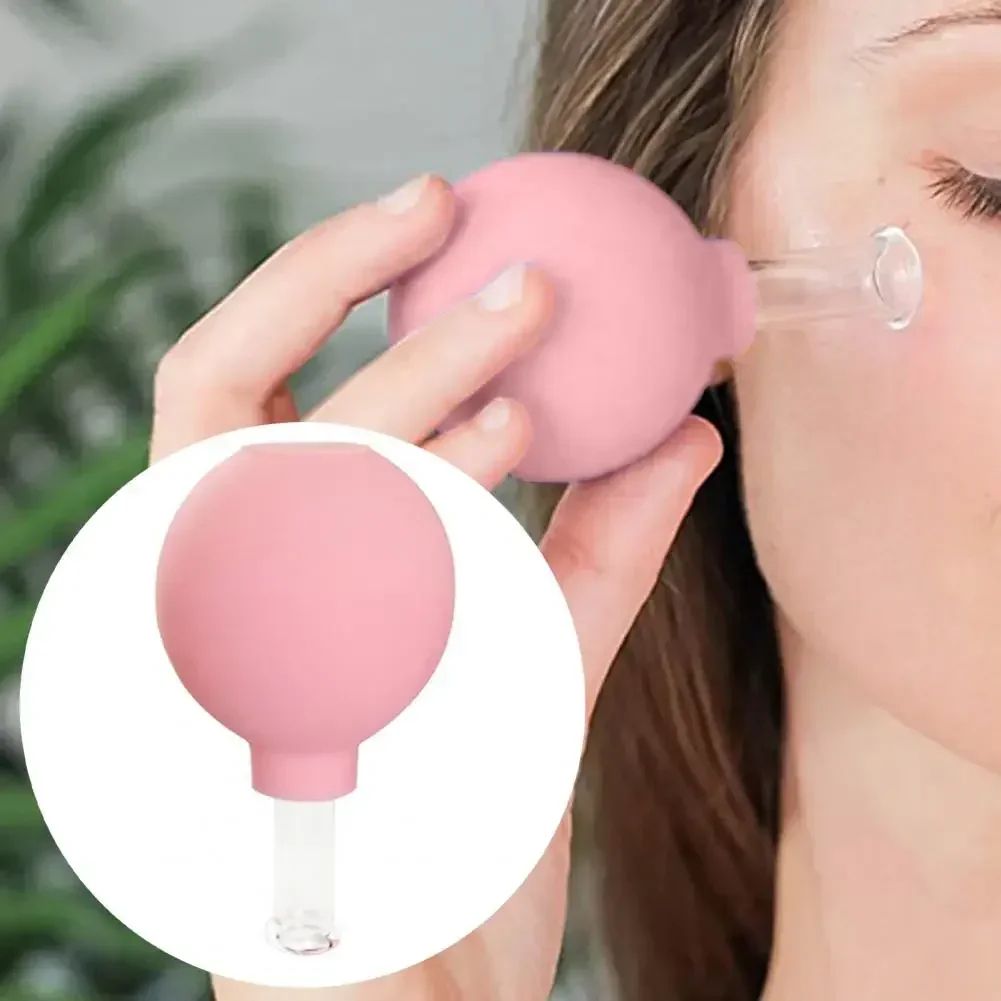 Glass Vacuum Cupping Set for Face & Body - Silicone Suction Cellulite Massager Cups for Muscle Relaxation & Care