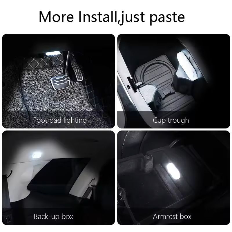 Mini USB-Rechargeable Car Touch Light Magnetic Ambient Lamp for Floor, Trunk, Hood, Ceiling & Auto Interior