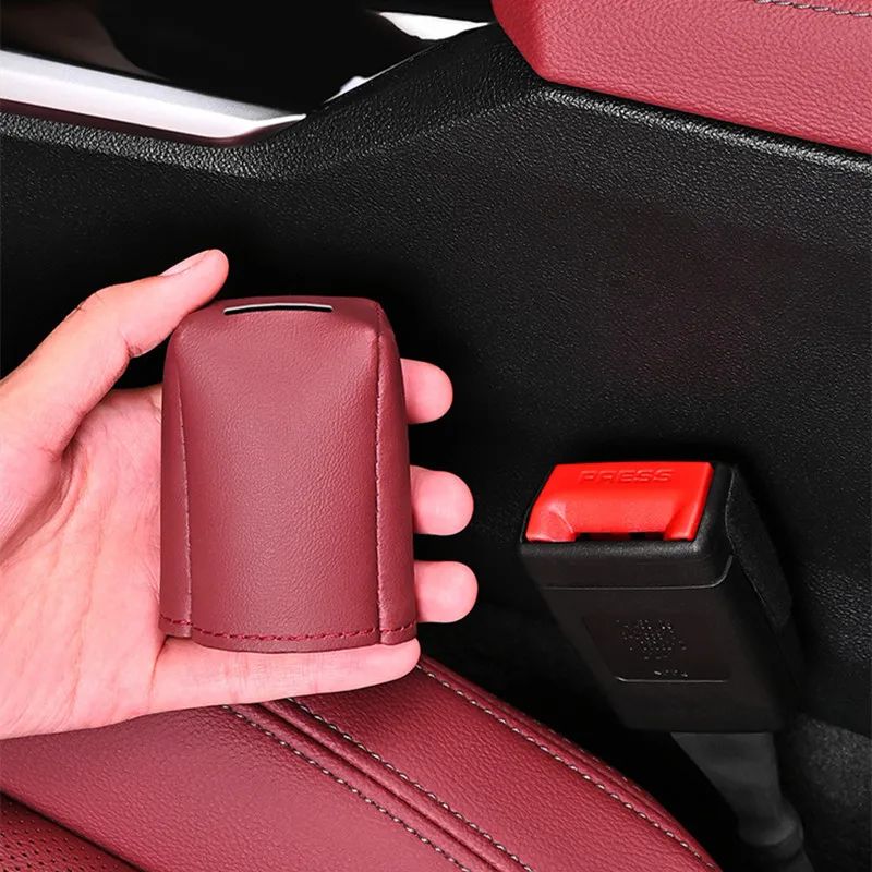 Safe Guard Leather Seat Belt Buckle Cover – Decorative Socket Protector