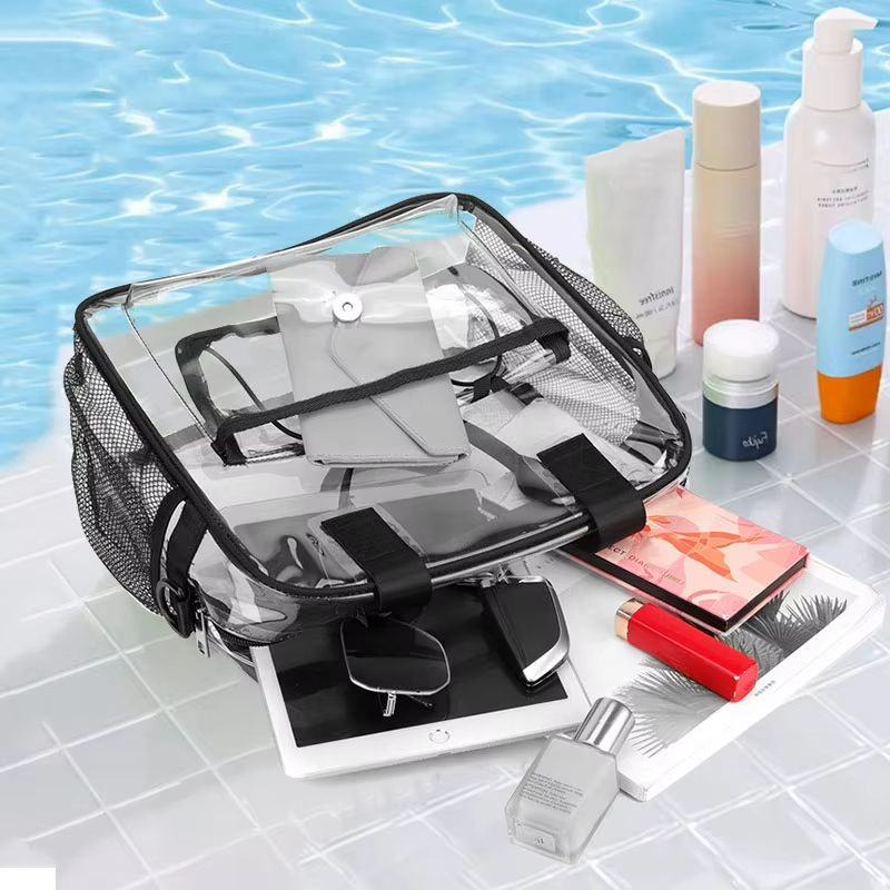 ShoreView Waterproof Clear Beach Tote – PVC Transparent Tote with Touchscreen Window