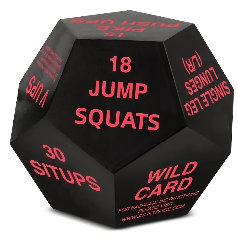 Face Fitness Stress Ball, Black with Red Text, Hand Grip Strength Training, Jump Squats, Situps Instructions