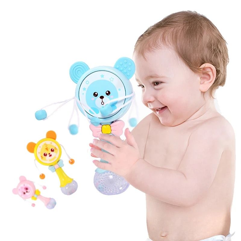 2025 Flashing Musical Rabbit Hand Bell – Early Educational Teether Rattle Toy (0-12M)