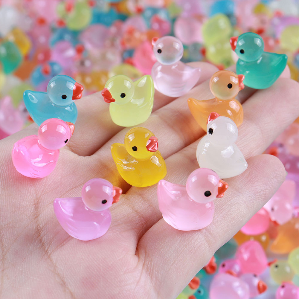 50 Mini Ducks, Glow in Dark, Luminou Fairy Garden Accessories, Micro Landscape, Night Glowing Figurines, Home Decoration