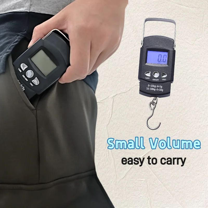 110lb Digital Fishing Hanging Scale with Backlit LCD and Measuring Tape – Portable Electronic Fish Weight Scale