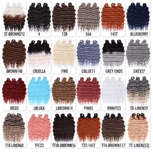 Anna Hair 24 Inch Loose Deep Wave Synthetic Crochet Braiding Hair Ombre Blonde Water Wave