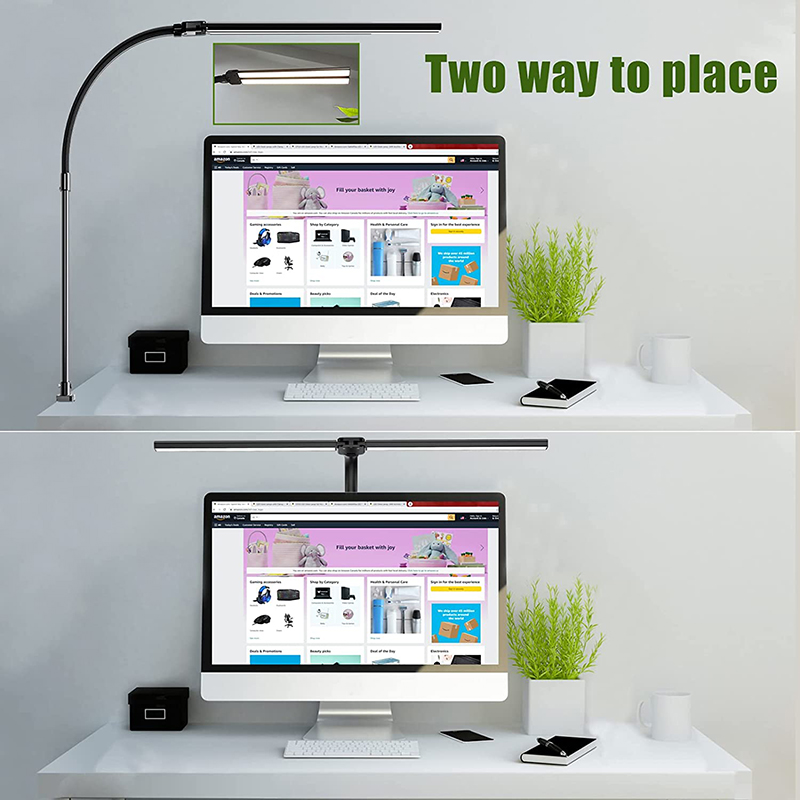 Double Head LED Desk Lamp, Architect Office Lamp, Brightest Colour Modes, Dimmable Eye Protection Lamp