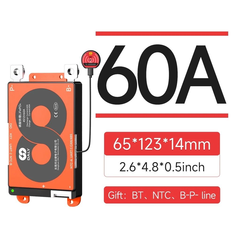 Smart LiFePO4 BMS Board with Bluetooth and CAN Communication