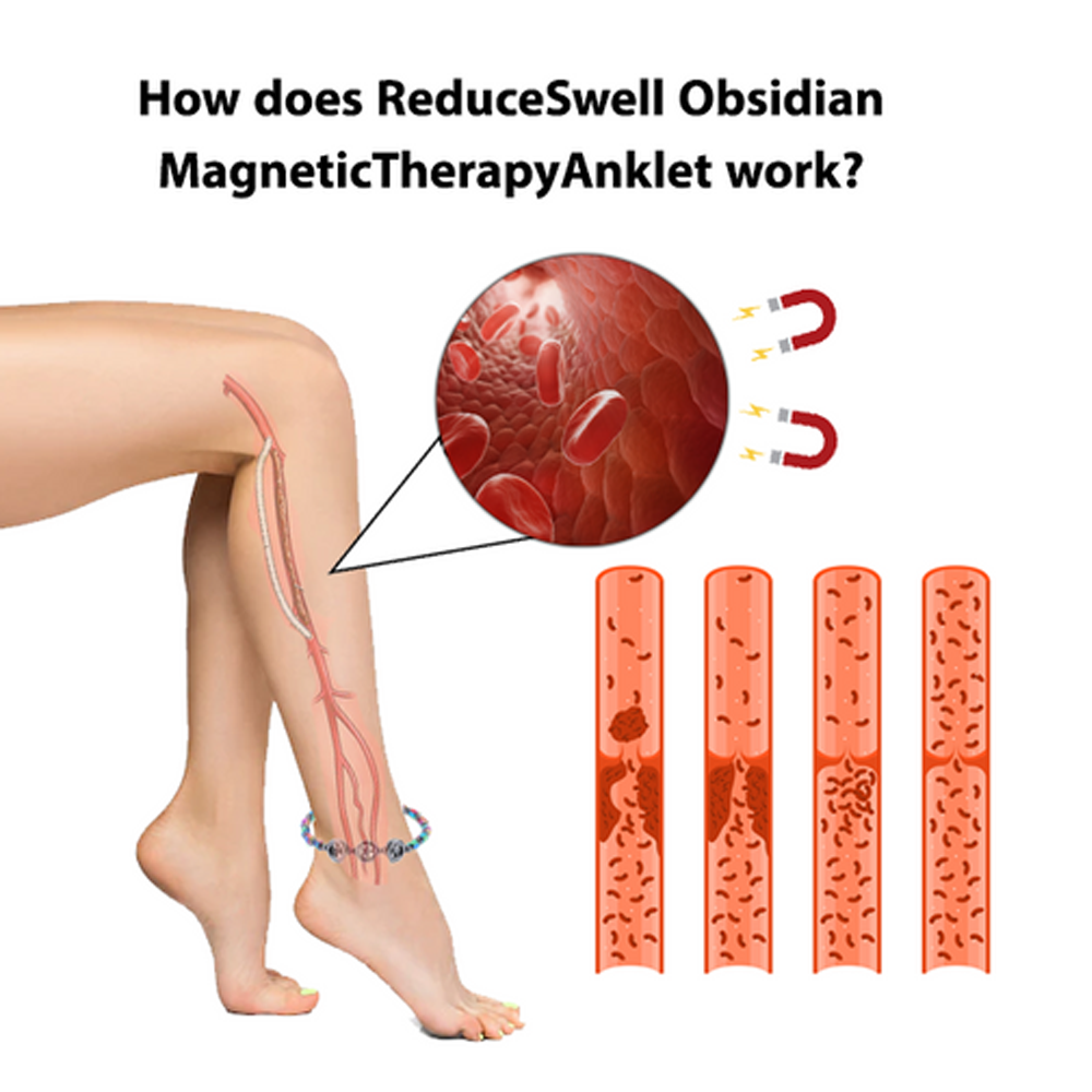 Magnetic Therapy Obsidian Anklet