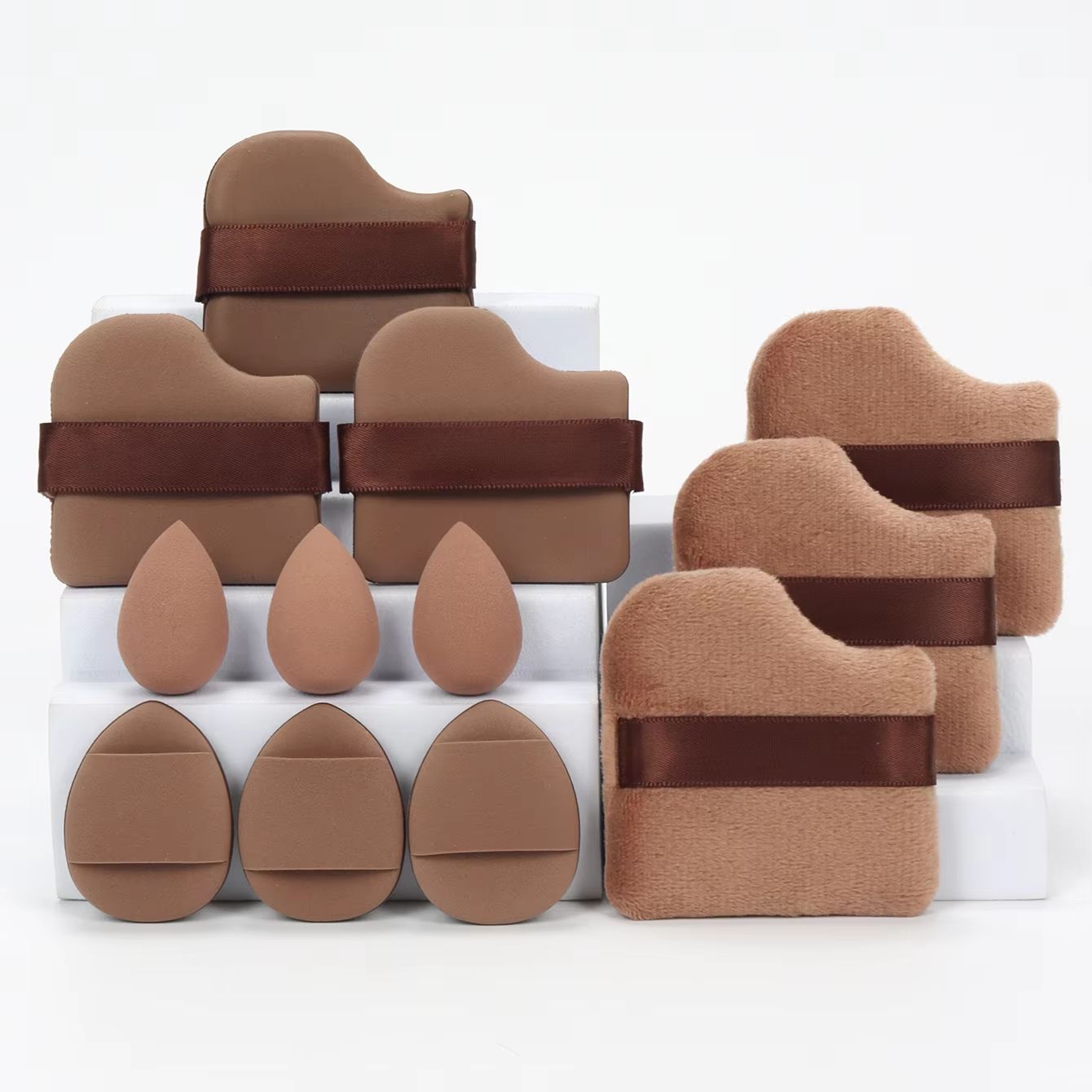 All-Purpose 12-Piece Makeup Sponge Set with Puffs and Beauty Eggs
