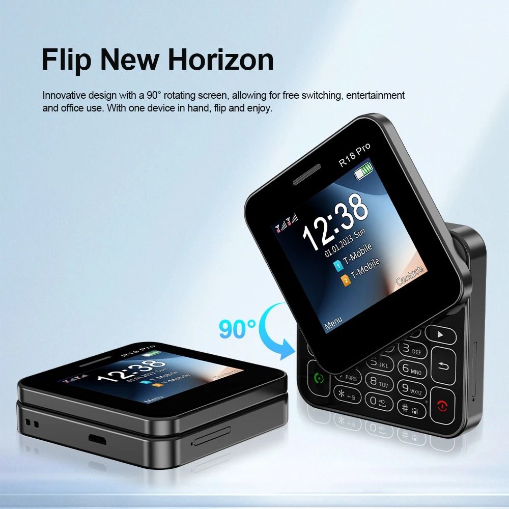 Mini Slider Phone with Rotating Screen Dual SIM Flashlight and Magic Voice Feature