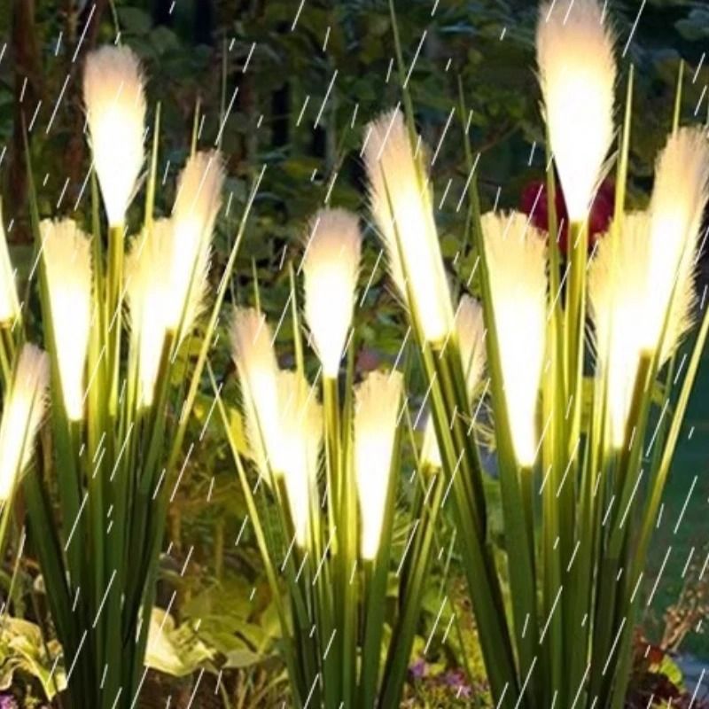 Swaying-Glow Solar Reed Sconces