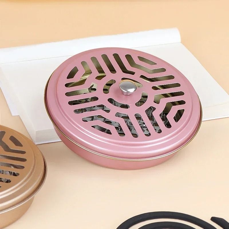 Stainless Steel Mosquito Coil Holder with Protective Cover