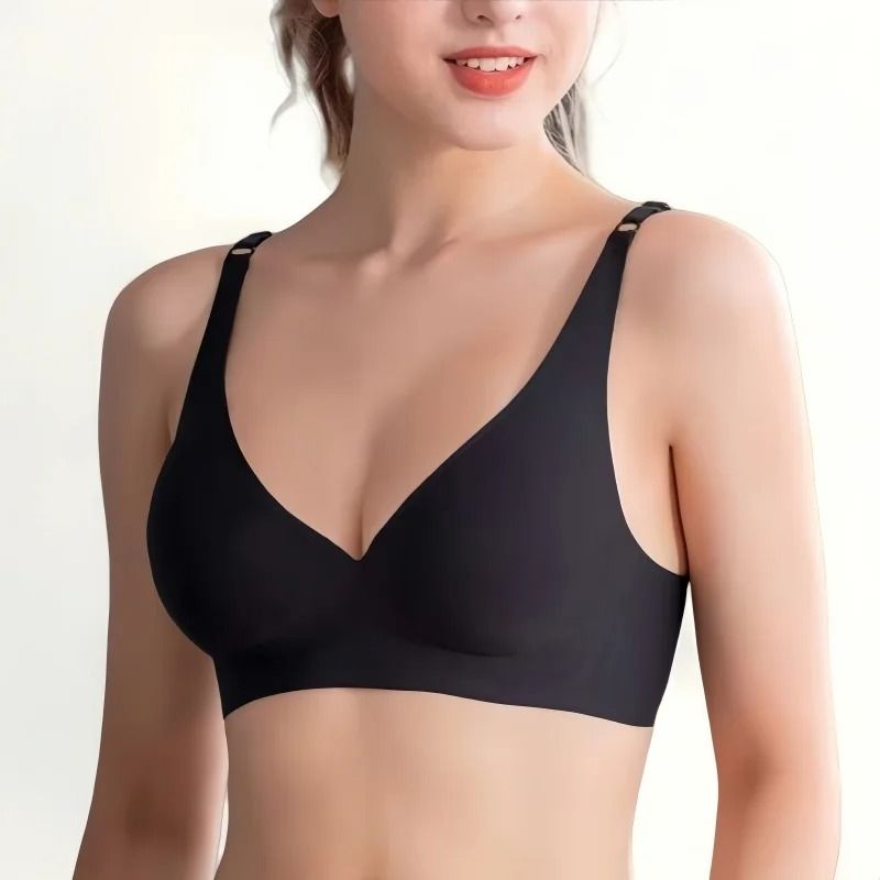 Push-Up Seamless V-Neck Bralette – Wireless Comfort & Removable Padding Sexy Lingerie