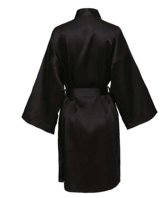 Elegant Satin Night Robe for Women with V Neck and Belted Waist