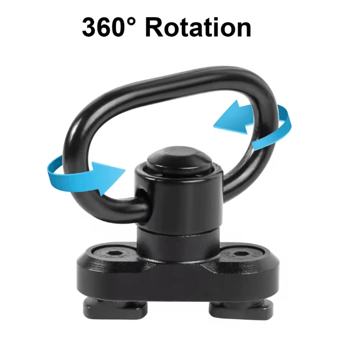 TactiLock 1.25 Inch QD Sling Swivel Mount Heavy Duty Push Button Quick Detach 360 Rotatable Two Point Sling Adapter