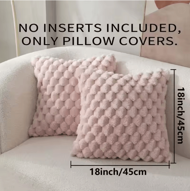 CozyWeave 3D Plush Throw Pillowcase with Pineapple Grid Pattern