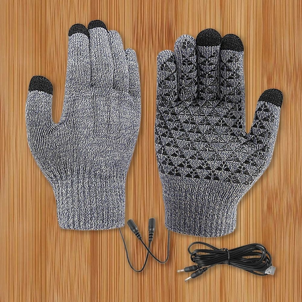ThermaKnit USB Heated Gloves Full Finger Touch Screen Winter Gloves