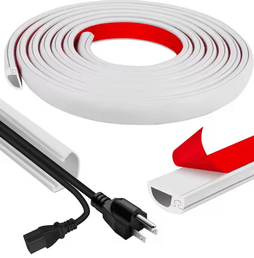 Adhesive Cable Management Channel – Invisible Wire Cover Raceway with Cap
