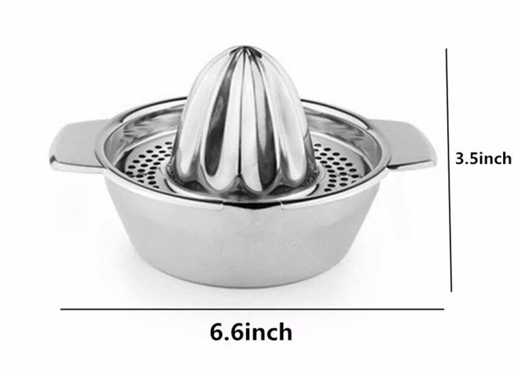 LMETJMA Stainless Steel Lemon Squeezer – Manual Citrus Juicer Reamer Cup